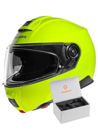 SCHUBERTH C5 FLUO YELLOW + INTERKOM SC2!