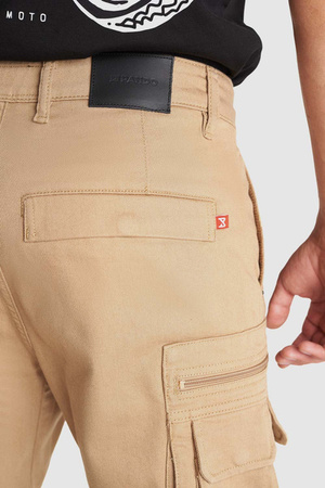 Spodnie męskie jeans PANDO MOTO DESERT CARGO BEIGE 