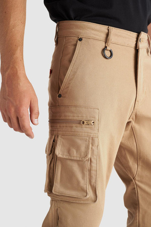 Spodnie męskie jeans PANDO MOTO DESERT CARGO BEIGE 