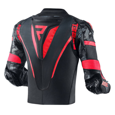 Kurtka Skórzana Rebelhorn Rebel Black/Flo Red