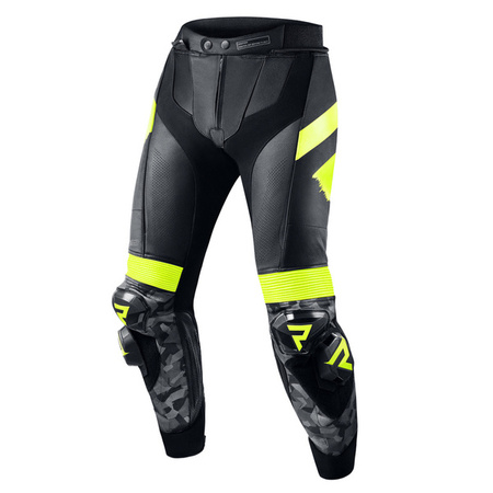 Spodnie Skórzane Rebelhorn Rebel Black/Flo Yellow