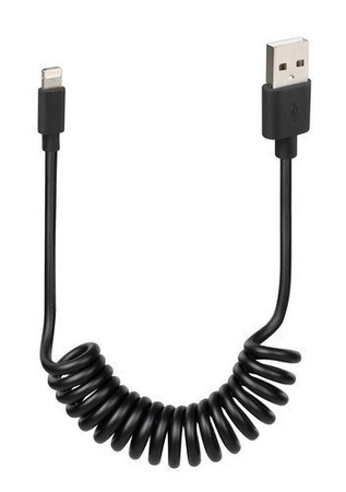 LAMPA 38701 Kabel sprężynowy Usb> Apple 8 Pin - 100 cm - czarny