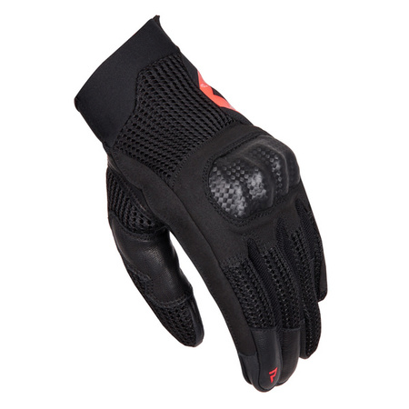 Rękawice Skórzane Rebelhorn Gap III Black/Fluo Red