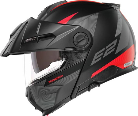 SCHUBERTH E2 DEFENDER RED + INTERKOM SC2